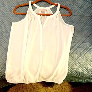 Loft sleeveless sheer top